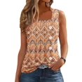 thumbnail image 1 of Camiseta sin mangas Disamer 2025 con cuello cuadrado floral plisado para mujer, 1 of 6
