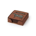 thumbnail image 3 of JPPlus 4" Square Coaster Engraving Blanks with Holder. Saddle Collection Set of Six. Classic Faux Leather Design Perfect for Office Desk, Conference Room, or Home Décor (1, Chestnut), 3 of 4