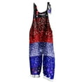 thumbnail image 3 of Wiyuqeen 4th of July Linen Overalls Womens Sleeveless Linen Jumpsuits Vintage Red White and Blue Romper Jumpers Plus Size Harem Overalls with Pocket, 3 of 6