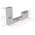thumbnail image 3 of Paris Set TV-SB-BK Modern Wall Unit Entertainment Center - White, 3 of 4
