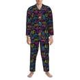 thumbnail image 3 of Sikiie Graffiti Art Mens Pajama Set, Soft Warm Long Sleeve Sleepwear, Cozy Button-Down Pjs for Men-Medium, 3 of 7