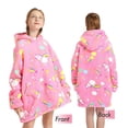 thumbnail image 3 of JiAmy Kids Hoodie Wearable Blanket,Cozy Sherpa Flannel Cartoon Blanket Sweatshirt for Girls Boys, 3 of 13