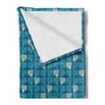 thumbnail image 2 of Abstract Soft Flannel Fleece Blanket, Triangular Silhouettes Geometric Motifs Cubes Scribble Design Hand Drawn Like, Cozy Plush for Indoor and Outdoor Use, 60" x 80", Turquoise Blue, by Ambesonne, 2 of 5