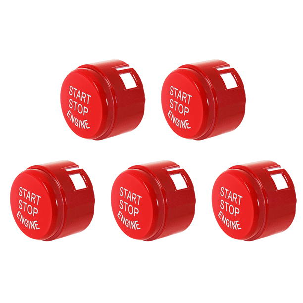 Cubierta del interruptor del botón pulsador del motor de arranque y parada para BMW F01 F02 F10 F11 rojo 5 uds