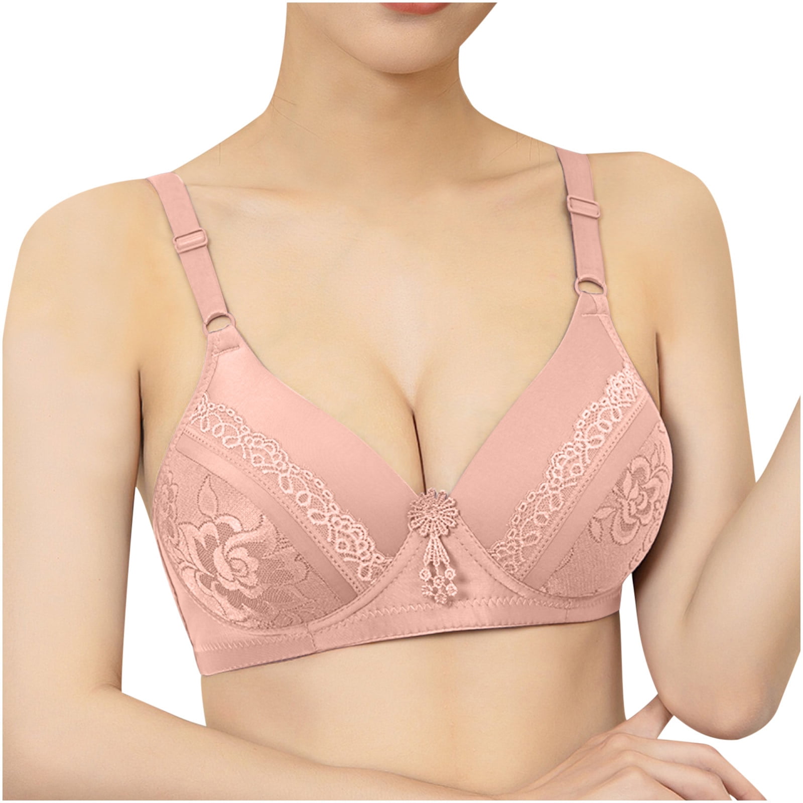 Lopecy-Sta Woman Sexy Ladies Bra without Steel Rings Medium Cup Large Size  Breathable Gathered Underwear Daily Bra without Steel Ring Savings