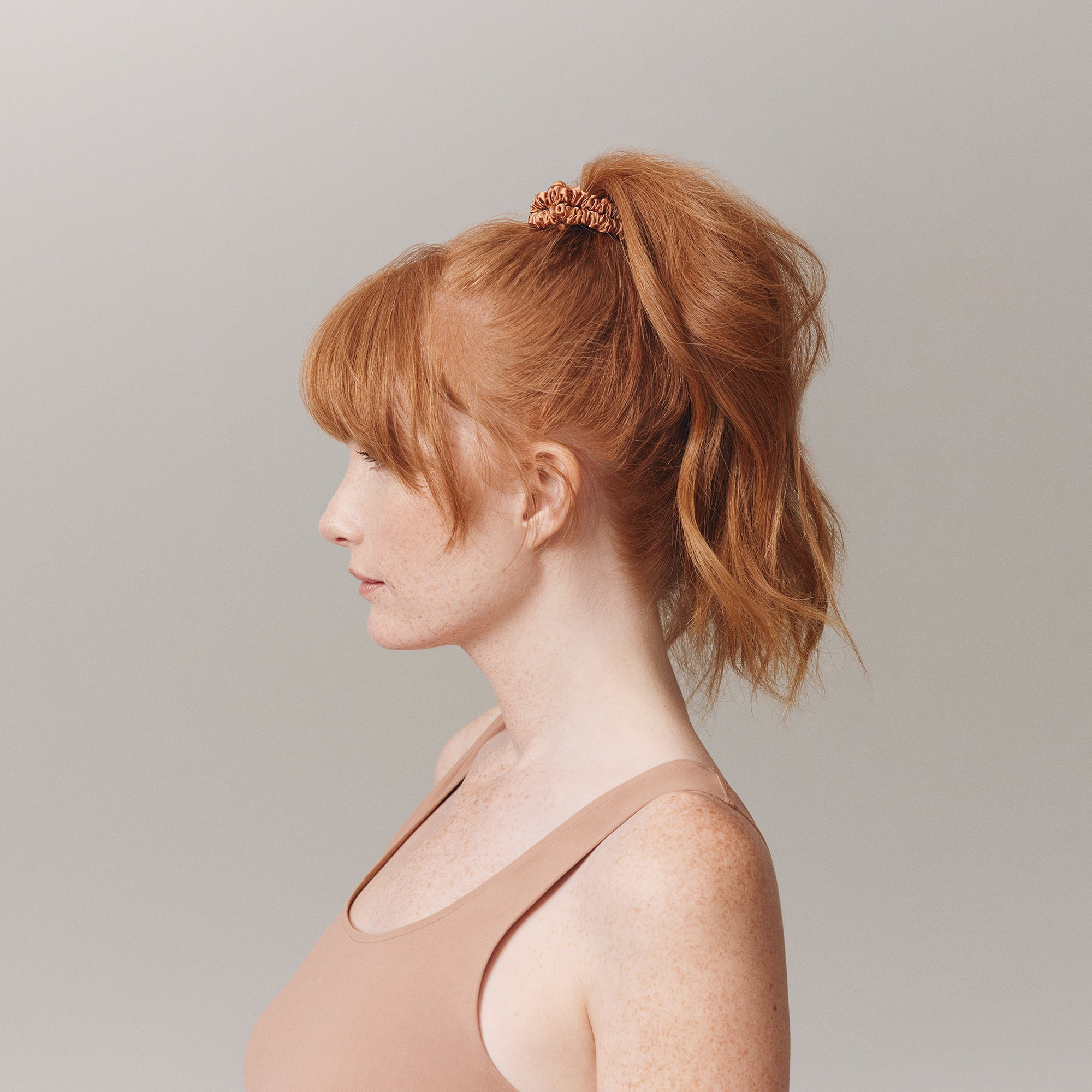 slip pure silk back to basics skinny scrunchies - copper