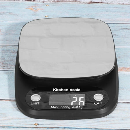 

Zerodis Digital Kitchen Scale 3kg/0.1g Black Stainless Steel Kitchen Weight Electronic Portable Scale For Cooking Baking