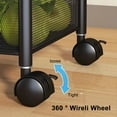 thumbnail image 5 of AQMD 5 Tiered Rotating Shelf Large Storage Rack with 360 Degree Wheels Fruit Vegetable Trolley with Top Lid for Living Room, Office, Kitchen, Black, 5 of 7