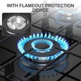 thumbnail image 5 of VBGK 36 Inch Gas Stove, Built-in Propane Gas Cooktop with 5 Burner,Tempered Glass Gas Cooktop NG/LPG Convertible, Black, 5 of 7