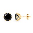 thumbnail image 3 of AFFY 2 Carat Black Moissanite Diamond Solitaire Stud Earrings for Women & Men 14K Yellow Gold over Silver, 3 of 4