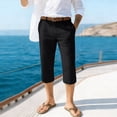 thumbnail image 2 of LWavelet Men's Slim Fit Casual Capri Pants with Belt Loops & Side Pockets for Business Casual Daily Wear Black L, 2 of 4
