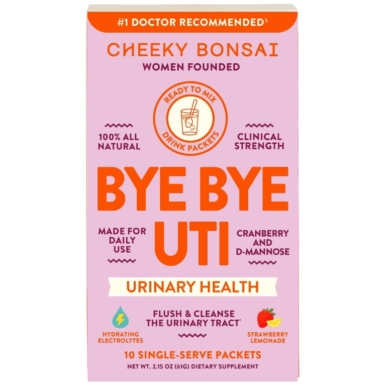 2 pack) Cheeky Bonsai Bye Bye UTI Strawberry Lemonade Powdered