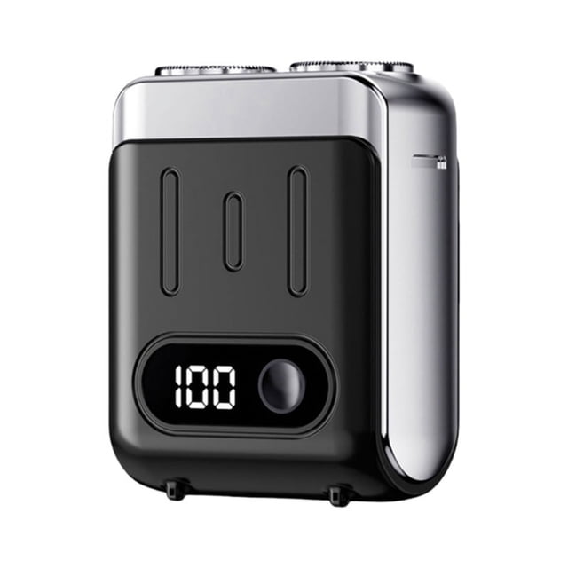 Afeitadora Eléctrica Portátil, Recortadora de Viaje con Pantalla Digital, Afeitadora de Barba Eléctrica, Herramienta de Afeitado, Afeitadora de Viaje, Color Negro