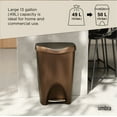 thumbnail image 5 of Umbra 13 gal Brim Plastic Step Soft Close Lid Kitchen Trash Can, Bronze, 5 of 13