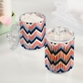 thumbnail image 2 of Yayeee 2 Pack Qtip Holder Bathroom Cotton Swab Canister with Lid Clear Dispenser Set, White Geometric, 2 of 6