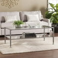 thumbnail image 2 of SEI Furniture Jaymes Glass Top Metal Coffee Table in Silver, 2 of 9