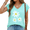 Blue, variant on Women Sleeveless V-Neck Top Abstract Yellow Triangle Graphic Modern Summer Tee