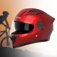 thumbnail image 3 of Casco de motocicleta/casco de bicicleta de calle/cómodo, transpirable, antivaho, ligero, abatible hacia arriba, viseras dobles para adultos Rojo DYNWAVEMX Cascos Integrales, 3 of 8