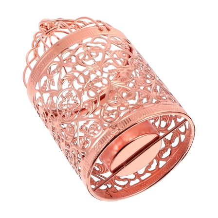BESTYASH 1Pcs Simple Candleholder Birdcage Shape Iron For Home Decor In Rose Gold