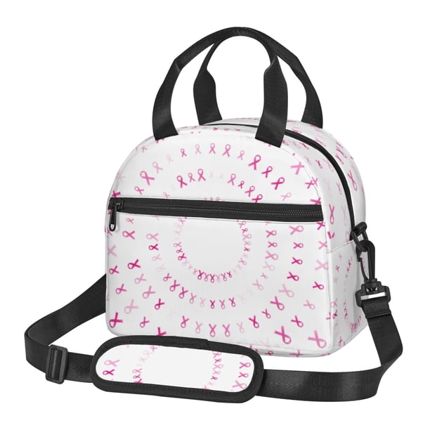 Easygdp Breast Cancer Awareness (4) Caja de Almuerzo para Mujeres y Hombres, Bolsa de Almuerzo Insulada, Bolsas Reutilizables Impermeables para Viajes, Trabajo y Picnics