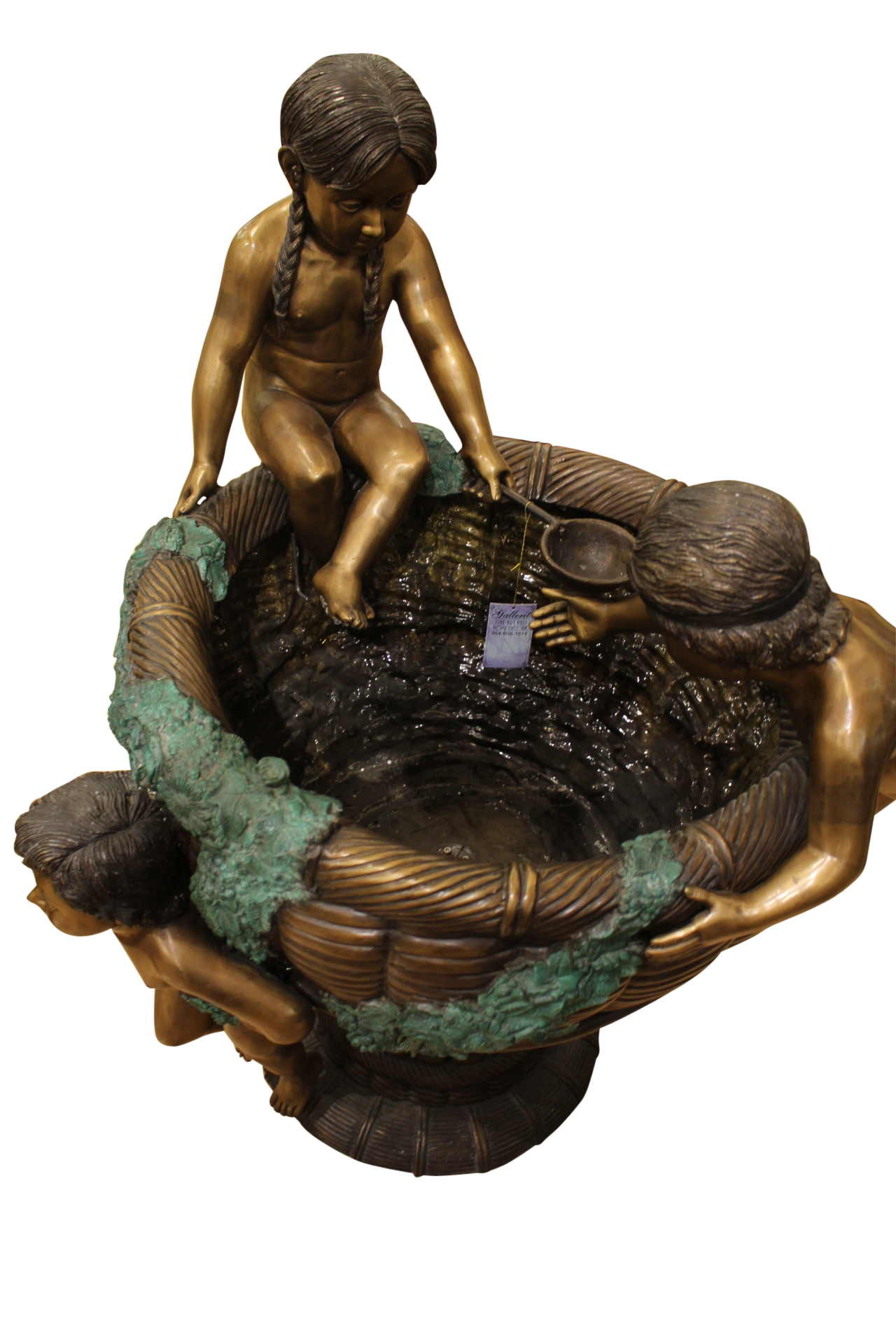 Kids Playing in Fountain Bronze Statue -  Size: 38&quot;L x 32&quot;W x 45&quot;H. - image 1 of 14