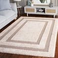 thumbnail image 2 of SAFAVIEH Florida Mason Bordered Shag Area Rug, Beige/Dark Beige, 8' x 10', 2 of 11