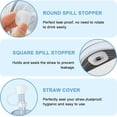 thumbnail image 4 of Silicone Spill Stopper Set of 6, Compatible with Stanley Cup 2.0 40oz/ 30oz, Tumbler Accessories, Including 2 Straw Cover Cap, 2 Square Spill Stopper and 2 Round Leak Stopper, 4 of 5