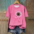 thumbnail image 1 of Fiudx Camisetas para Mujer Blusas Casuales de Moda para Mujer Camiseta Estampada con Cuello Redondo Tops de Manga Corta, 1 of 5