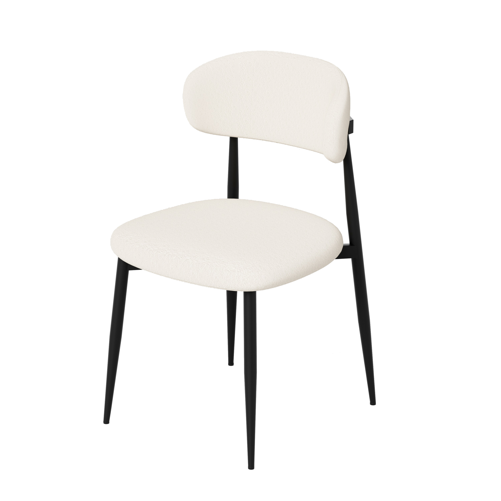Leumius Dining Chairs Set of 2,Modern Kitchen Chairs with Soft Padding,Living Room Chairs with Curved Backrests and Metal Legs for Dining Rooms and Kitchens,Black