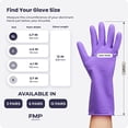 thumbnail image 3 of FMP Brands 6 Pairs Rubber Gloves for Cleaning – Heavy Duty Latex Dishwashing Gloves, 12" Long, Waterproof, 15mil Thick, Non-Slip Grip, Reusable for Kitchen, Gardening – Purple, M, 3 of 7