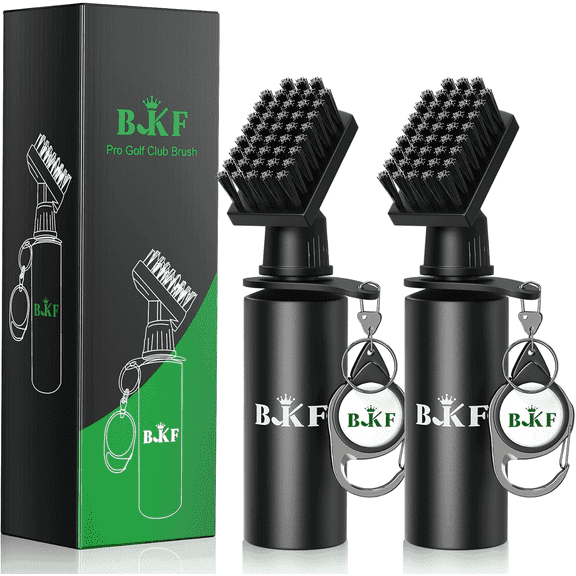 2PCS Golf Club Cleaner Brush with Water – 4oz Leakproof Golf Cleaning Tool Retainer Clip for Clubs/Balls/Shoes Wide Groove Cleaner Golf Accessories (Gift for Men)