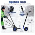 thumbnail image 3 of 29" Wide Heavy Duty Snow Pusher with Wheels, Adjustable Handle & Angled Blade Snow Shovel Hand Plow for Driveway for Effortless Driveway Clearing, 3 of 8
