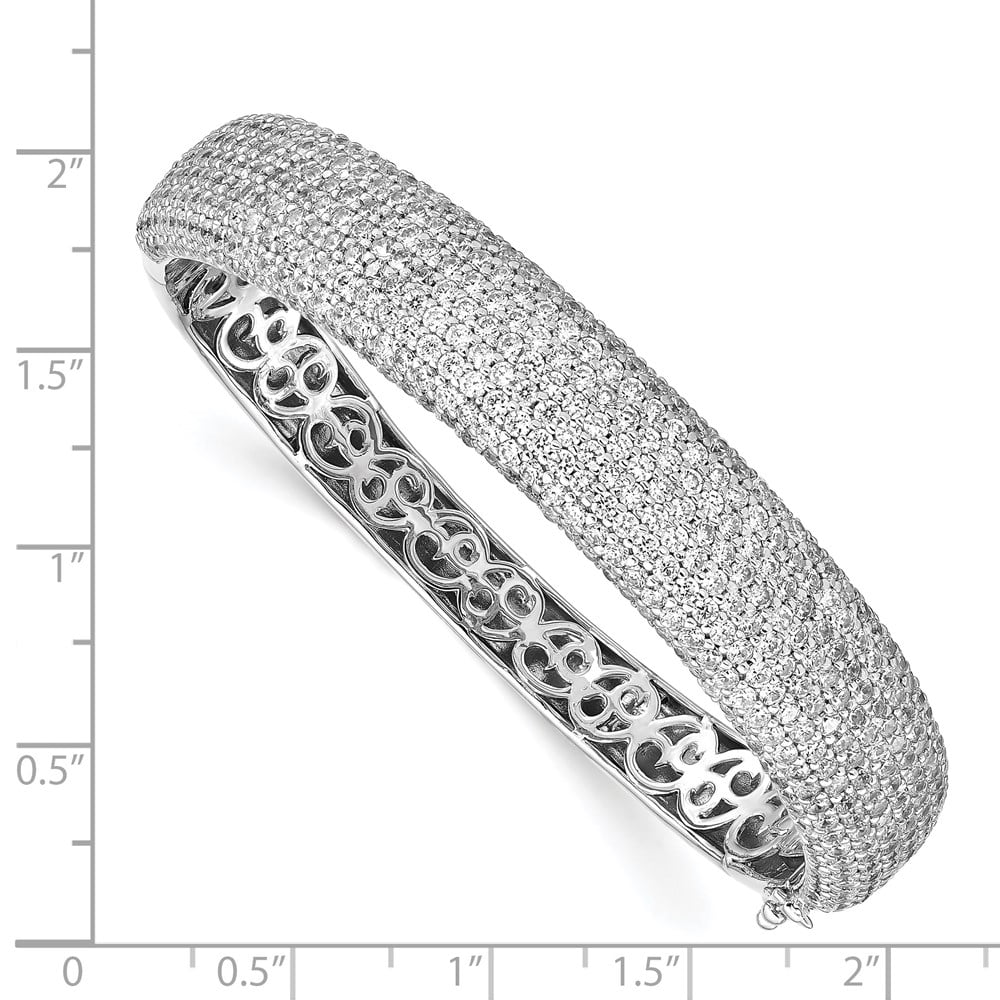 Sterling Silver Bracelet Bangle Women's Cubic Zirconia Round Sterling Silver Bracelet Bangle Women's Cubic Zirconia Round