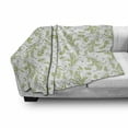 thumbnail image 2 of Flower Soft Flannel Fleece Throw Blanket, Paisley Leaf Antique Stem Swirl Traditional Damask Fashion Stylize Flora, Cozy Plush for Indoor and Outdoor Use, 50" x 70", Green Black White, by Ambesonne, 2 of 5