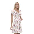 thumbnail image 1 of Women’s A Line Floral Summer Dress, Retro Triangle Arrangement, Cross Wrap V Neck, 6 Sizes, by Ambesonne, 1 of 2