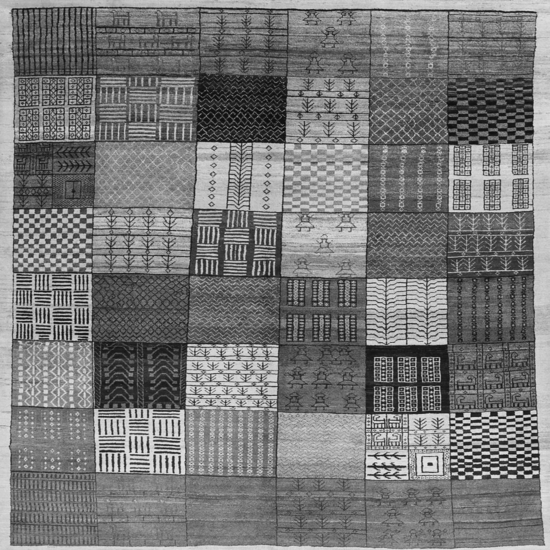 Squear Check Rug Ahgly Company Indoor Square Checkered Gray Modern Area Rugs, 4' Square ...