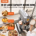 thumbnail image 2 of VEVOR Commercial Food Mixer 18.7L 3-Speed Stand Dough Mixer 1100W for Restaurant, 2 of 9