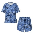 thumbnail image 4 of Picia Blue Mandala Harmony Pajamas Sets for Women Soft Short-Sleeved Pjs with Lounge Shorts Two Piece Sleepwear-XX-Large, 4 of 9