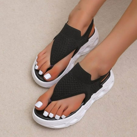 

Womens Spring Trends!AXXD Sneaker Slippers New Thick Sole Wedge Sandal Slippers Sandals For Teachers Clearance Size 6
