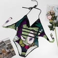 thumbnail image 4 of Cartoon Invader Zim Women's Swimwear Strap One Piece Backless Tummy Control V Neck Swimsuit Summer Beach Vacation Bathing Suit, 4 of 7