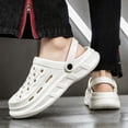 thumbnail image 4 of Wide Toe Box Clogs for Men Breathable Non Slip Platform Sandals Hollow Out Slip On Lightweight Slide Walking Shoes White Size 7, 4 of 4