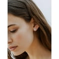 thumbnail image 3 of Pendientes de corazón de plata esterlina Silvora con Letra S Pendientes de botón iniciales para mujer, 3 of 8