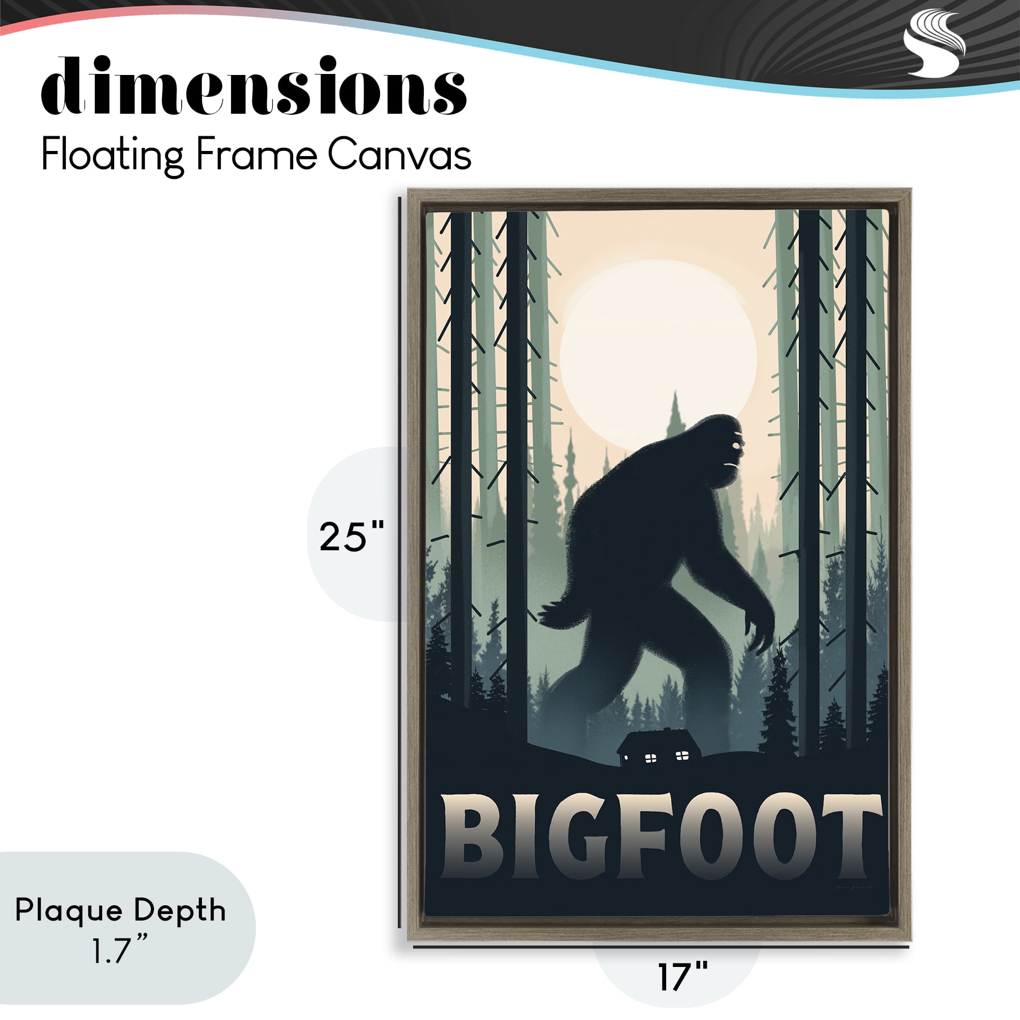 Stupell Industries Forest Creature Cabin in Woods Brown Framed Floater Canvas Wall Art, design by Omar Escalante