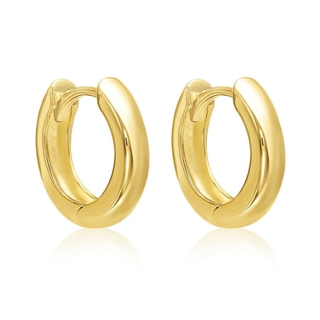 M C S Jewelry Inc 14k Yellow Gold Small Wide Hinged Hoop 14k Yellow Gold Small Wide Hinged Hoop Earrings With Hidden Post 13mm