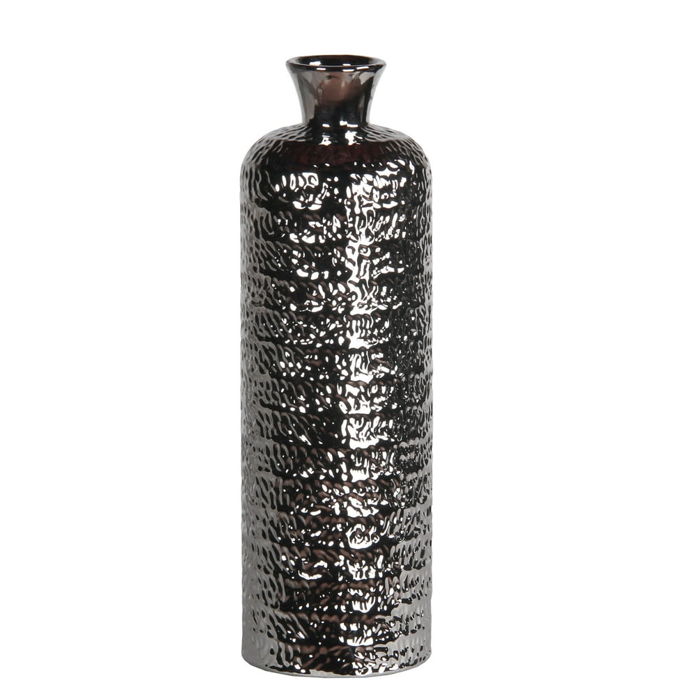 Privilege Small Silver Tall Ceramic Vase