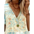 thumbnail image 3 of Gvmfive Womens Casual Boho Short Sleeve Tops V Neck Printed Casual Blouse T-Shirt, 3 of 4
