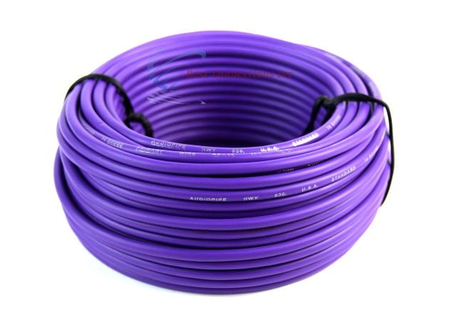 Audiopipe 50' Feet 12 Gauge Purple Primary Remote Wire Car Auto Power Cable LED 