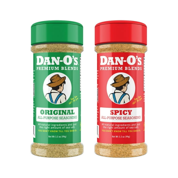 Dan-O's Seasoning Original & Spicy - All-Purpose Seasoning - Great for cooking and grilling anything - Small 2 Bottle Combo (3.5 oz)