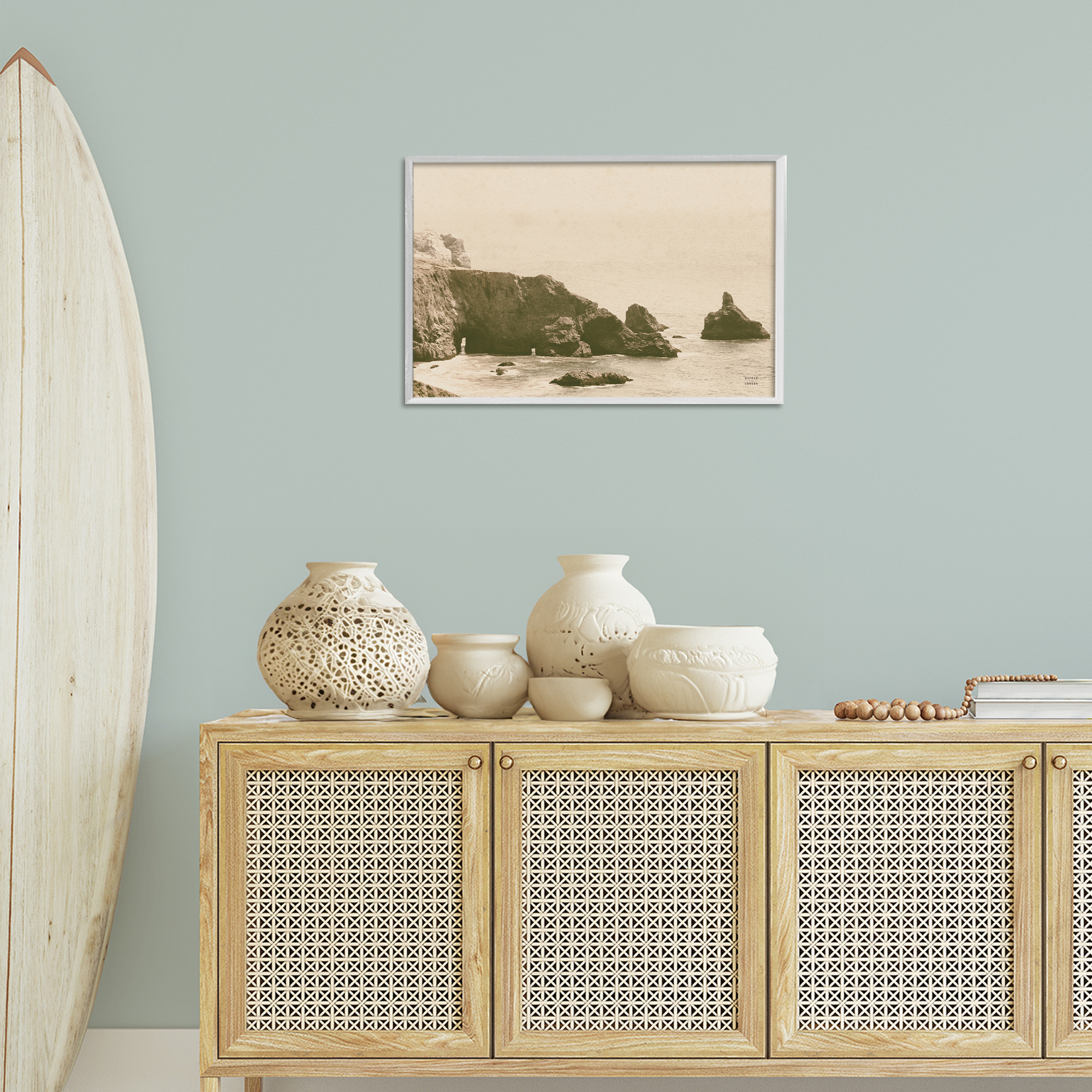 Stupell Industries Passing Through Cove Coastal Photography White Framed Art Print Wall Art, 24 x 16