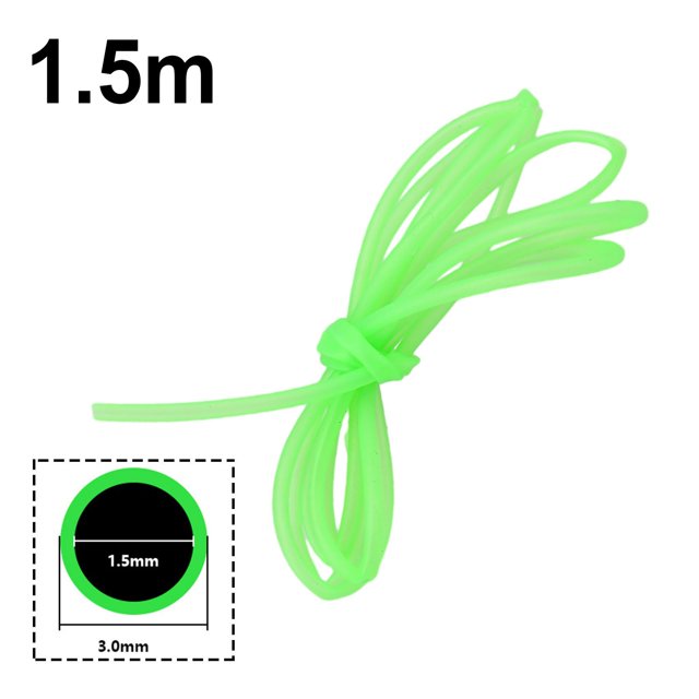 Light Luminous Line Glow Anti Rig Tube Tubing Fishing Wire ID 0.8-2mm x 1/1.5m 1.5mmx1.5m